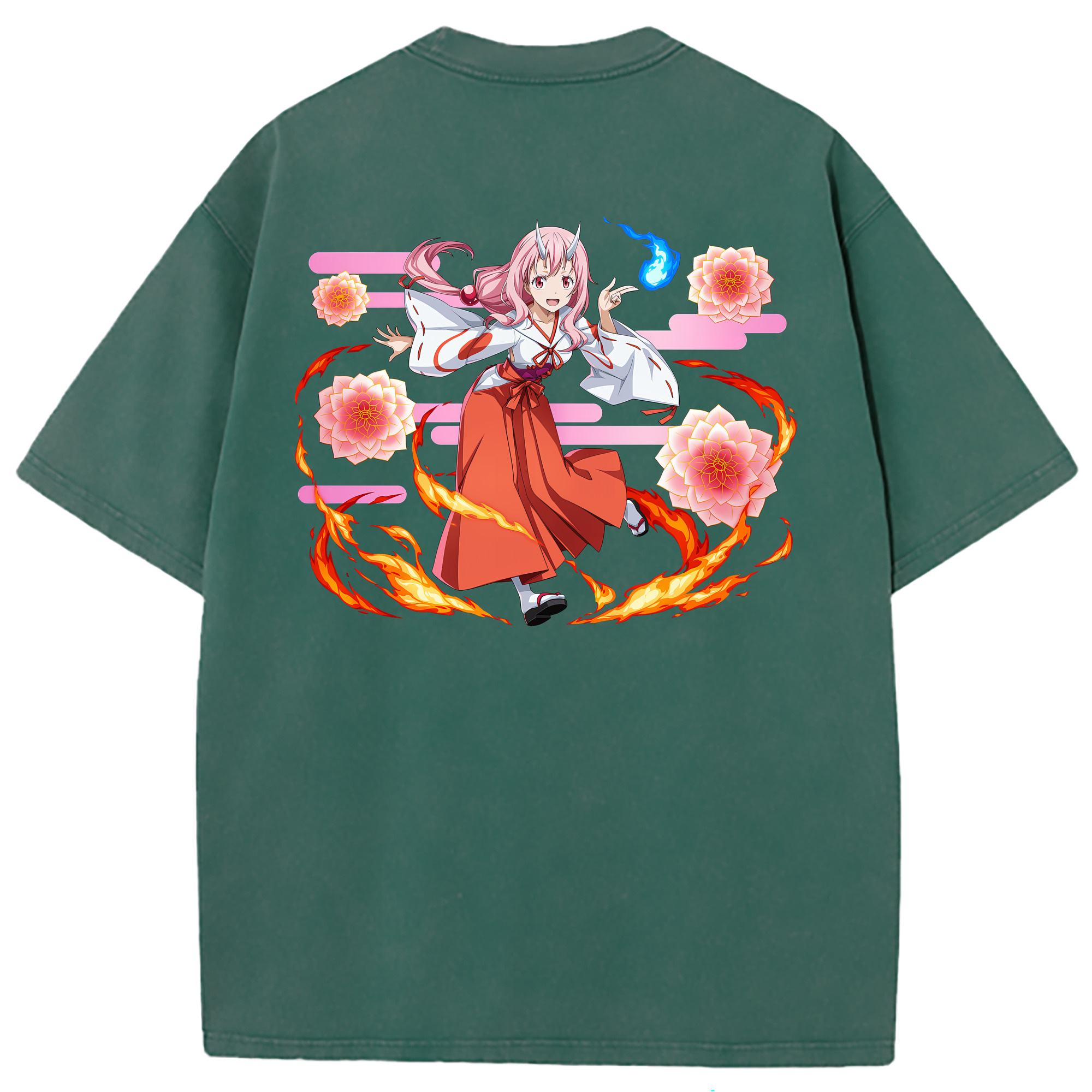 （画像用） 転スラ Regarding Reincarnated to Slime 綿100% ヴィンテージ風 半袖Tシャツ（背面プリント）